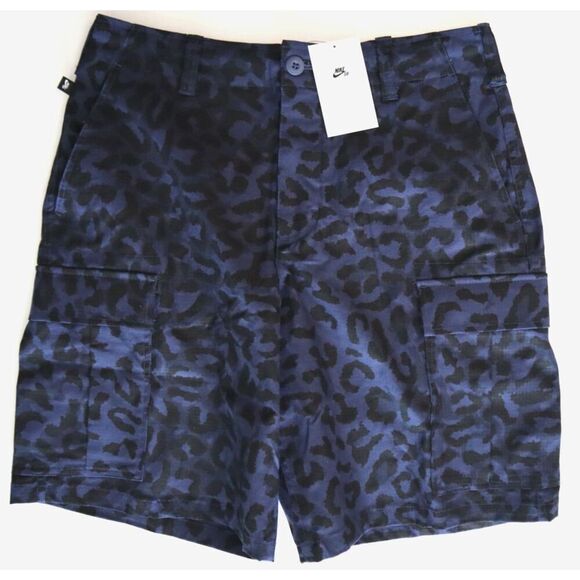 Nike FQ4946-410 Men's Sz 32 Blue Animal Print SB Kearny Classic Cargo Shorts - Picture 1 of 13